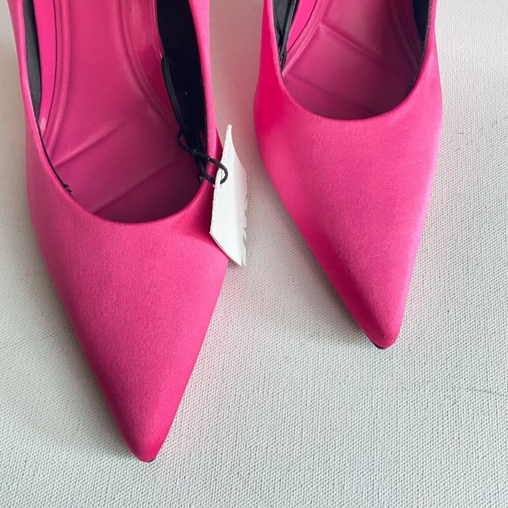 NWT Zara Pink Satin Pointy Toe  heels 41 - Picture 7 of 10